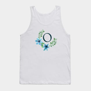 Floral Monogram O Pretty Blue Flowers Tank Top